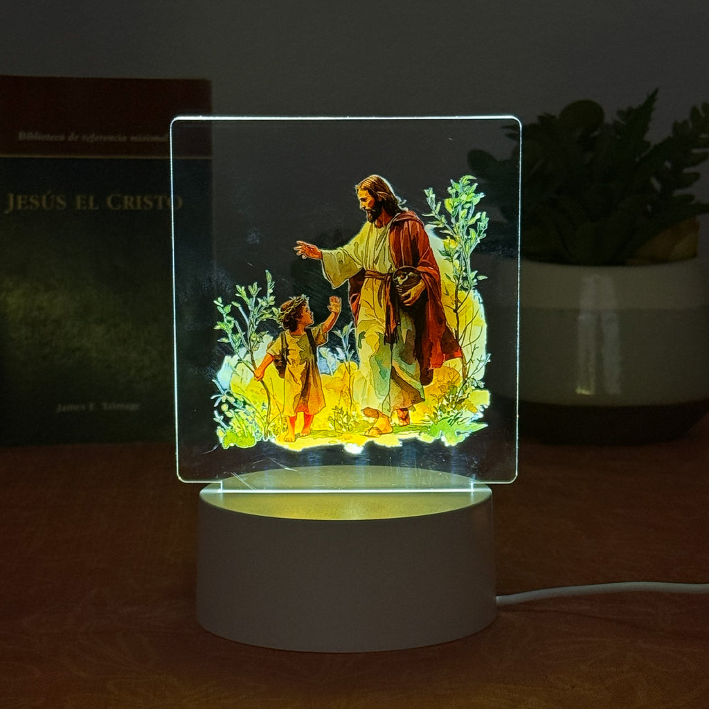Lampara LUMIFE "Pasos de Luz" - Jesús y el Niño (Edición acuarela 3D)