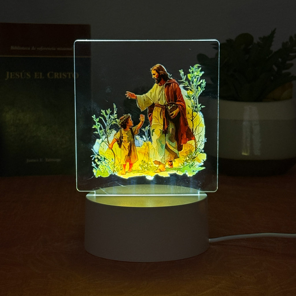 Lampara LUMIFE "Pasos de Luz" - Jesús y el Niño (Edición acuarela 3D)
