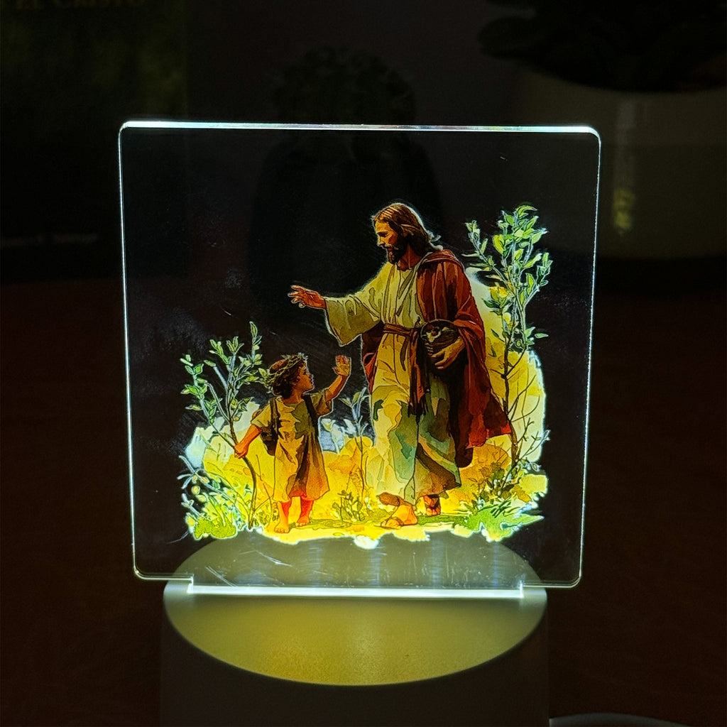 Lampara LUMIFE "Pasos de Luz" - Jesús y el Niño (Edición acuarela 3D)