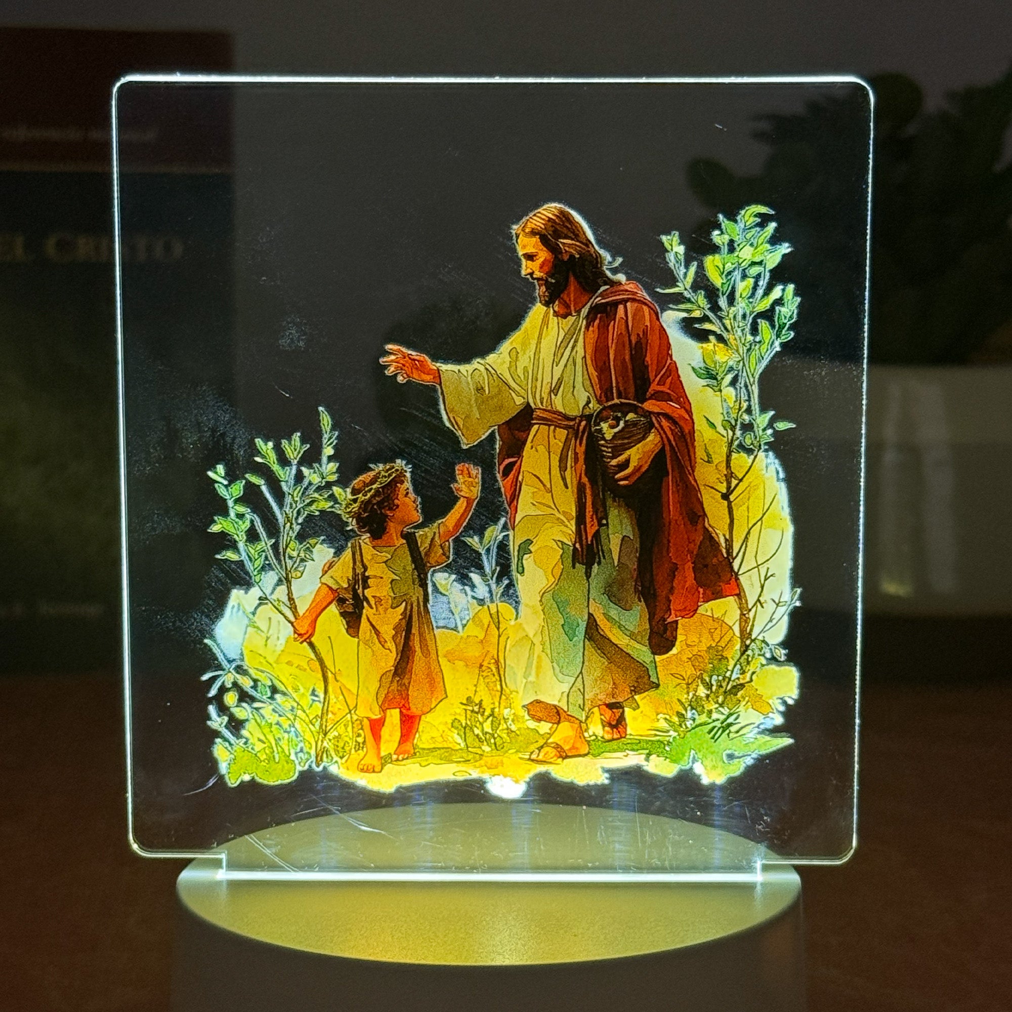Lampara LUMIFE "Pasos de Luz" - Jesús y el Niño (Edición acuarela 3D)