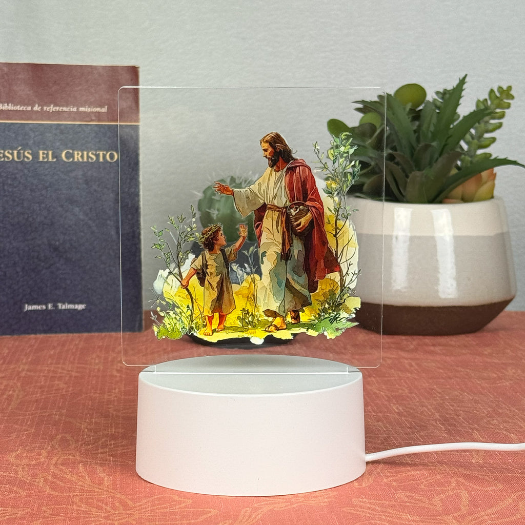 Lampara LUMIFE "Pasos de Luz" - Jesús y el Niño (Edición acuarela 3D)