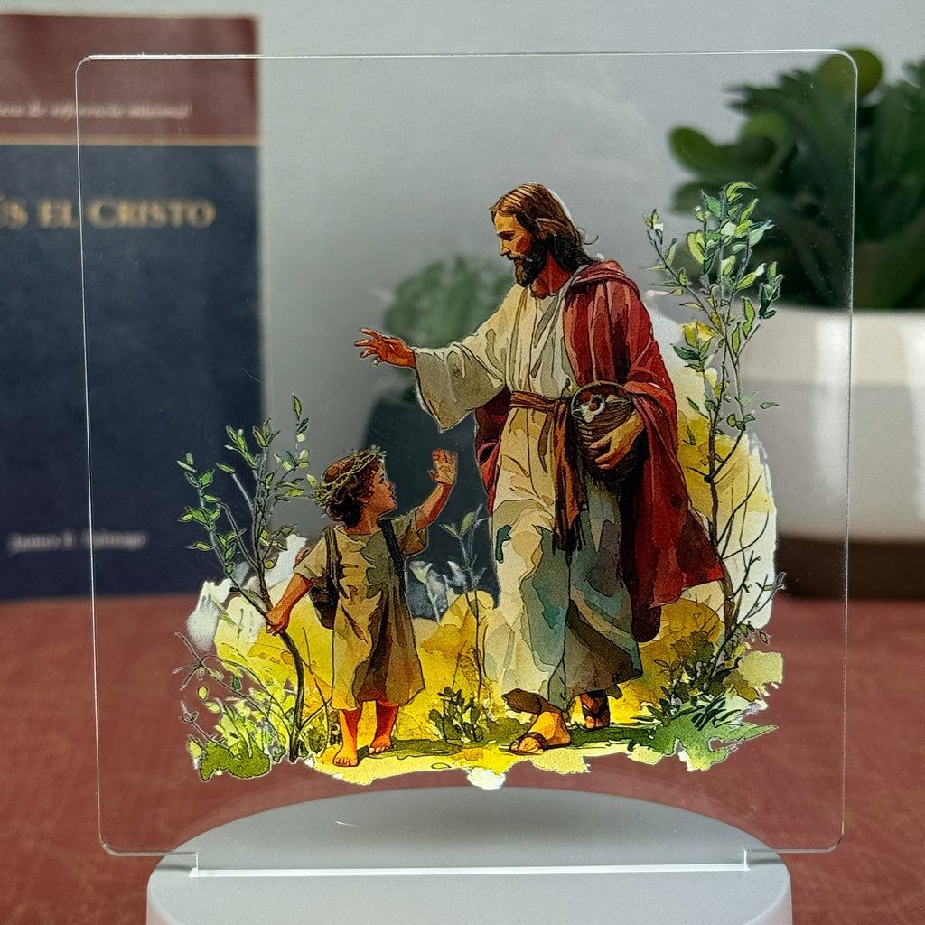 Lampara LUMIFE "Pasos de Luz" - Jesús y el Niño (Edición acuarela 3D)